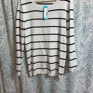 41 Hawthorn White and Black Striped Top
